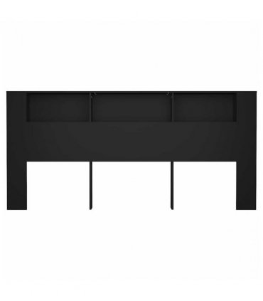 vidaXL Headboard Cabinet Black 220x18.5x104.5 cm — Size: 220 cm