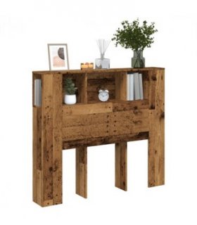vidaXL Headboard Cabinet Old Wood 120x19x104.5 cm Engineered Wood — Size: 120 cm