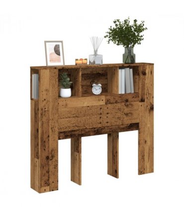 vidaXL Headboard Cabinet Old Wood 120x19x104.5 cm Engineered Wood — Size: 120 cm