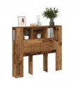 vidaXL Headboard Cabinet Old Wood 120x19x104.5 cm Engineered Wood — Size: 120 cm