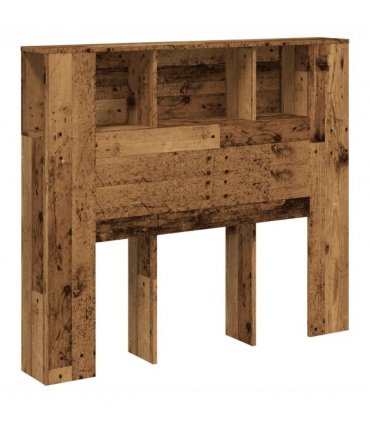 vidaXL Headboard Cabinet Old Wood 120x19x104.5 cm Engineered Wood — Size: 120 cm