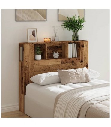 vidaXL Headboard Cabinet Old Wood 120x19x104.5 cm Engineered Wood — Size: 120 cm