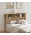 vidaXL Headboard Cabinet Artisan Oak 160x18.5x103.5 cm Engineered Wood — Size: 160 cm