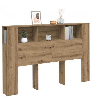 vidaXL Headboard Cabinet Artisan Oak 160x18.5x103.5 cm Engineered Wood — Size: 160 cm