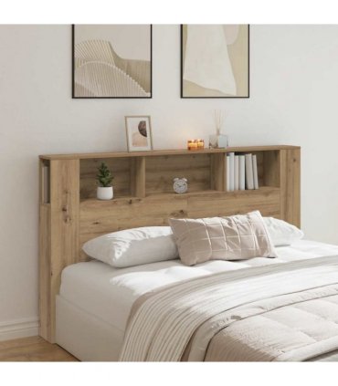 vidaXL Headboard Cabinet Artisian Oak 180x18.5x102.5 cm Engineered Wood — Size: 180 cm