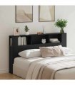 vidaXL Headboard Cabinet with Storage Black oak 180 x 18.5 x 102.5 cm — Size: 180 cm