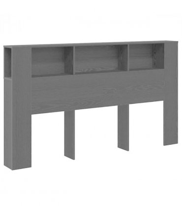 vidaXL Headboard Cabinet with Storage Black oak 180 x 18.5 x 102.5 cm — Size: 180 cm