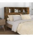 vidaXL Headboard Cabinet | Smoked oak | Engineered wood | 140x18.5x104.5 cm — Size: 140 cm