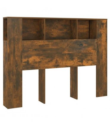 vidaXL Headboard Cabinet | Smoked oak | Engineered wood | 140x18.5x104.5 cm — Size: 140 cm