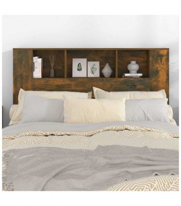 vidaXL Headboard Cabinet | Smoked oak | Engineered wood | 140x18.5x104.5 cm — Size: 140 cm