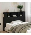 vidaXL Headboard Cabinet with Shelf Black Oak 140 x 18.5 x 102.5 cm — Size: 140 cm