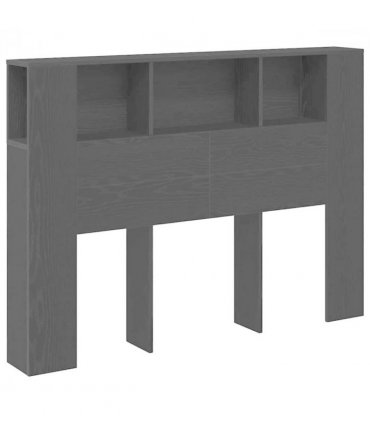 vidaXL Headboard Cabinet with Shelf Black Oak 140 x 18.5 x 102.5 cm — Size: 140 cm