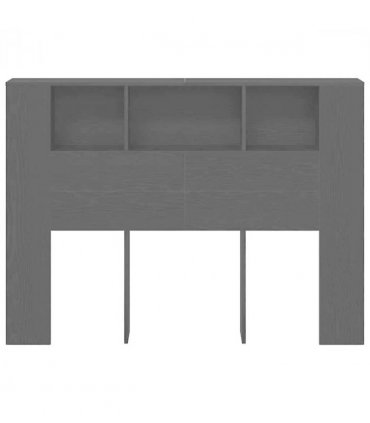 vidaXL Headboard Cabinet with Shelf Black Oak 140 x 18.5 x 102.5 cm — Size: 140 cm