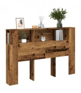 vidaXL Headboard Cabinet Old Wood 160x18.5x103.5 cm Engineered Wood — Size: 160 cm