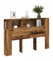 vidaXL Headboard Cabinet Old Wood 160x18.5x103.5 cm Engineered Wood — Size: 160 cm