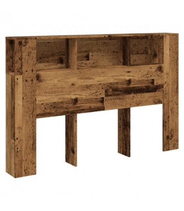 vidaXL Headboard Cabinet Old Wood 160x18.5x103.5 cm Engineered Wood — Size: 160 cm