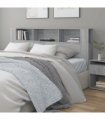 vidaXL Headboard Cabinet | Grey Sonoma | Engineered Wood | 200x18.5x104.5 — Size: 200 cm