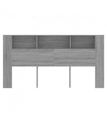 vidaXL Headboard Cabinet | Grey Sonoma | Engineered Wood | 200x18.5x104.5 — Size: 200 cm