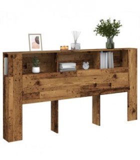 vidaXL Headboard Cabinet Old Wood 200x18.5x102.5 cm Engineered Wood — Size: 200 cm