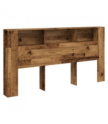 vidaXL Headboard Cabinet Old Wood 200x18.5x102.5 cm Engineered Wood — Size: 200 cm