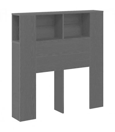 vidaXL Headboard Cabinet with Shelf Black Oak Engineered Wood — Size: 100 cm