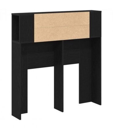 vidaXL Headboard Cabinet with Shelf Black Oak Engineered Wood — Size: 100 cm