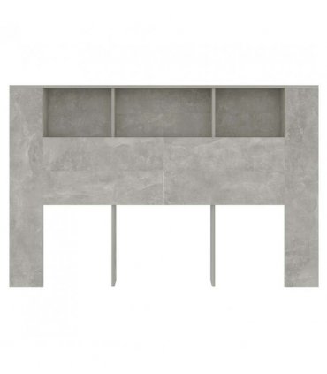 vidaXL Headboard Cabinet Concrete Grey 160x18.5x104.5 cm — Size: 160 cm