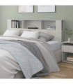 vidaXL Headboard Cabinet Concrete Grey 200x18.5x104.5 cm — Size: 200 cm