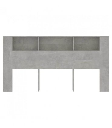vidaXL Headboard Cabinet Concrete Grey 200x18.5x104.5 cm — Size: 200 cm