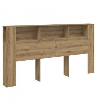 vidaXL Headboard Cabinet Artisian Oak 200x18.5x102.5 cm Engineered Wood — Size: 200 cm