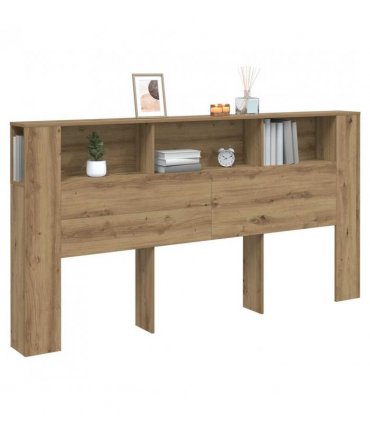 vidaXL Headboard Cabinet Artisian Oak 200x18.5x102.5 cm Engineered Wood — Size: 200 cm