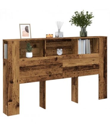 vidaXL Headboard Cabinet Old Wood 180x18.5x102.5 cm Engineered Wood — Size: 180 cm