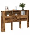vidaXL Headboard Cabinet Old Wood 180x18.5x102.5 cm Engineered Wood — Size: 180 cm