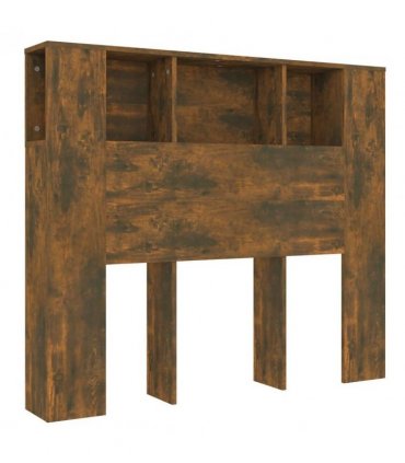 vidaXL Headboard Cabinet | Smoked Oak | Engineered wood | Medium — Size: 120 cm