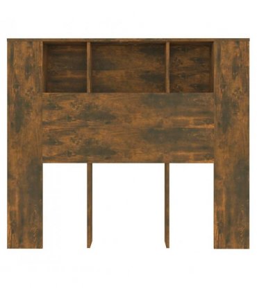 vidaXL Headboard Cabinet | Smoked Oak | Engineered wood | Medium — Size: 120 cm
