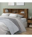 vidaXL Headboard Cabinet | Smoked oak | Engineered wood | 200 x 18.5 x 104.5 cm — Size: 200 cm