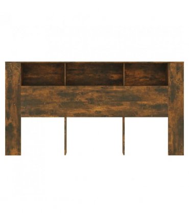 vidaXL Headboard Cabinet | Smoked oak | Engineered wood | 200 x 18.5 x 104.5 cm — Size: 200 cm