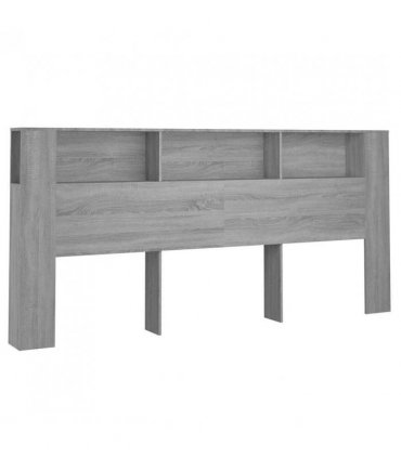 vidaXL Headboard Cabinet | Grey sonoma | Engineered wood | Large — Size: 220 cm