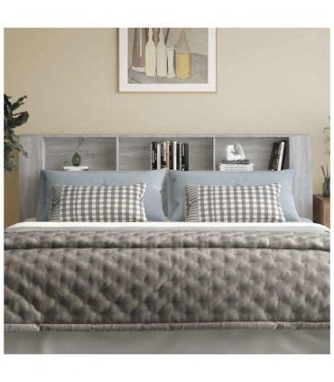 vidaXL Headboard Cabinet | Grey sonoma | Engineered wood | Large — Size: 220 cm