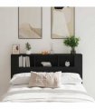 vidaXL Headboard Cabinet with Shelf Black Oak 160 x 18.5 x 102.5 cm — Size: 160 cm