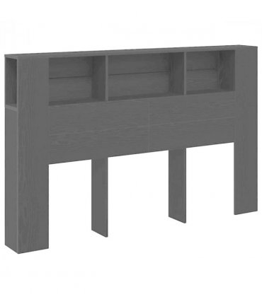 vidaXL Headboard Cabinet with Shelf Black Oak 160 x 18.5 x 102.5 cm — Size: 160 cm