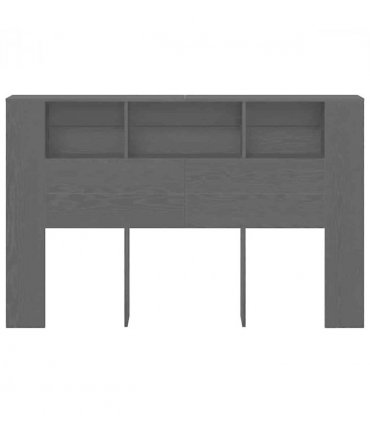vidaXL Headboard Cabinet with Shelf Black Oak 160 x 18.5 x 102.5 cm — Size: 160 cm