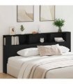 vidaXL Headboard Cabinet with Shelf Black Oak 220 x 18.5 x 102.5 cm — Size: 220 cm