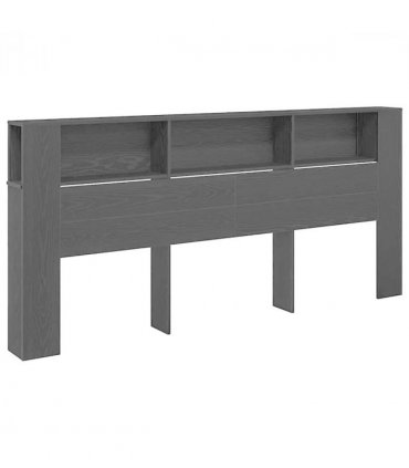 vidaXL Headboard Cabinet with Shelf Black Oak 220 x 18.5 x 102.5 cm — Size: 220 cm