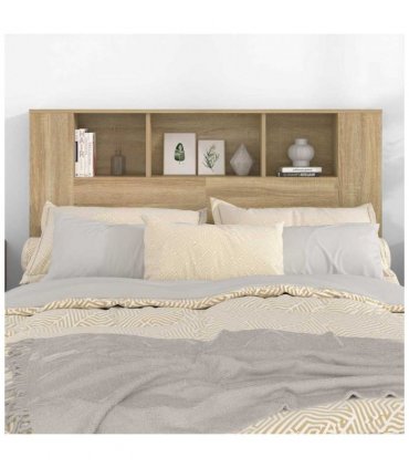 vidaXL Headboard Cabinet Sonoma Oak 140x18.5x104.5 cm — Size: 140 cm