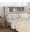 vidaXL Headboard Cabinet Concrete Grey 140x18.5x104.5 cm — Size: 140 cm