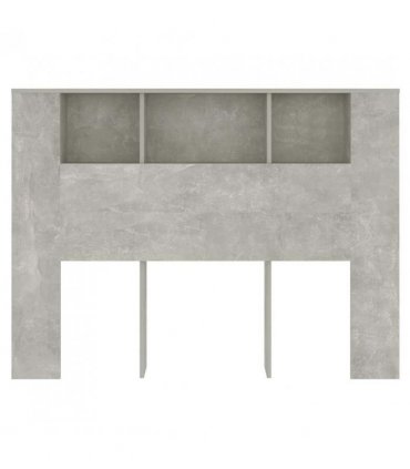 vidaXL Headboard Cabinet Concrete Grey 140x18.5x104.5 cm — Size: 140 cm
