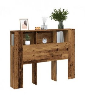 vidaXL Headboard Cabinet Old Wood 140x18.5x102.5 cm Engineered Wood — Size: 140 cm