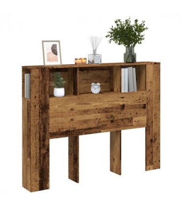 vidaXL Headboard Cabinet Old Wood 140x18.5x102.5 cm Engineered Wood — Size: 140 cm