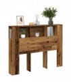 vidaXL Headboard Cabinet Old Wood 140x18.5x102.5 cm Engineered Wood — Size: 140 cm